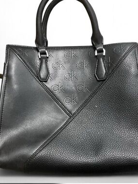 Calvin Klein Black Embossed CK Paneled Tote